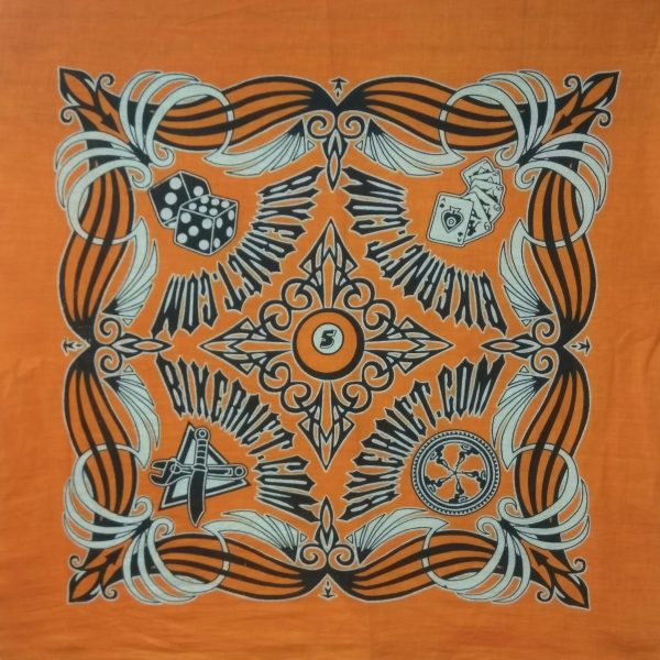 REAL BIKERNET BANDANAS: BLACK AND ORANGE